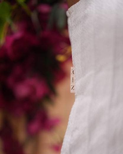 White Pleated Cotton Dress