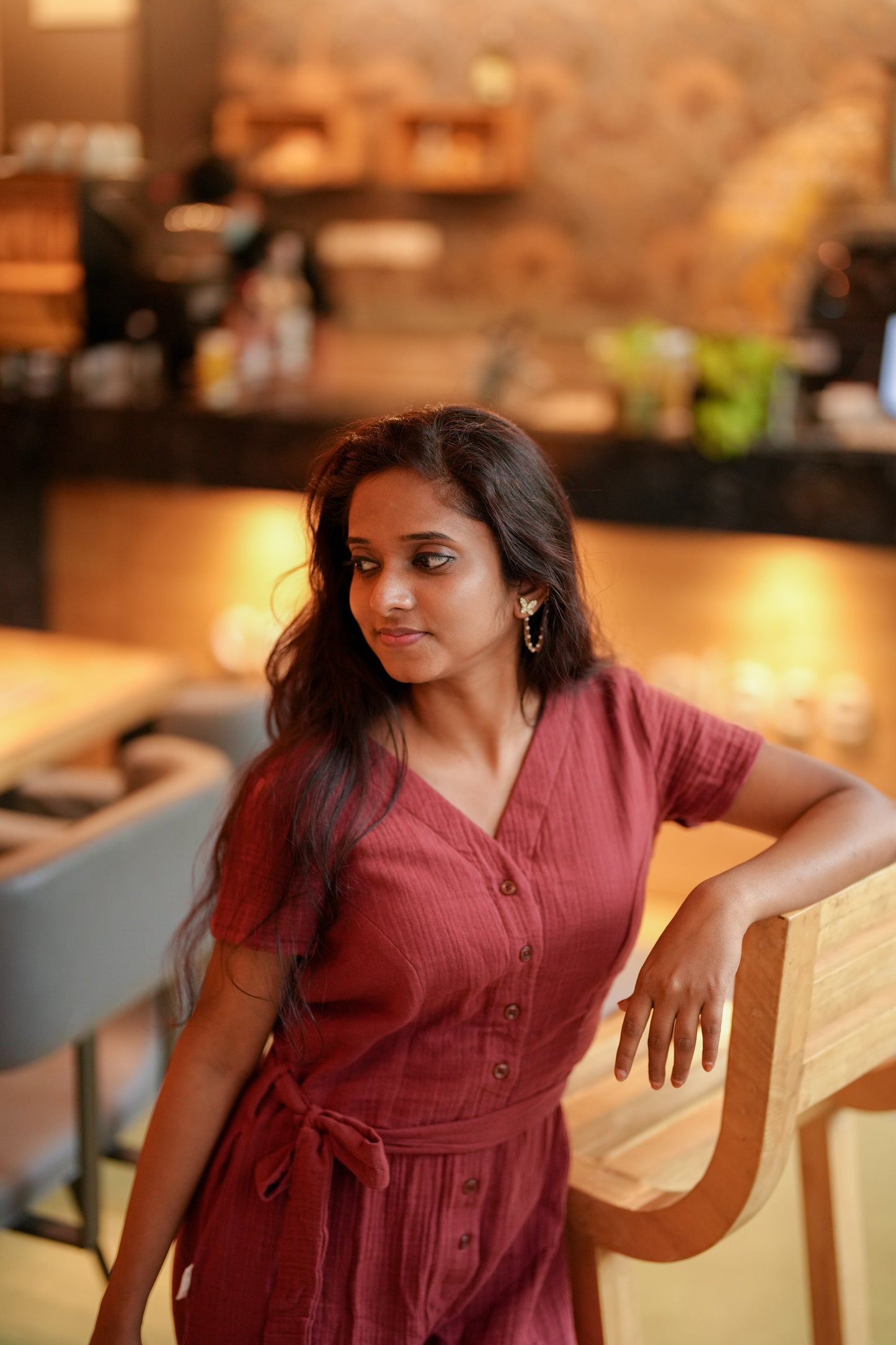 Eco-Friendly Burnt Orange Muslin Cotton Jumpsuit | Sustainable Womenswear