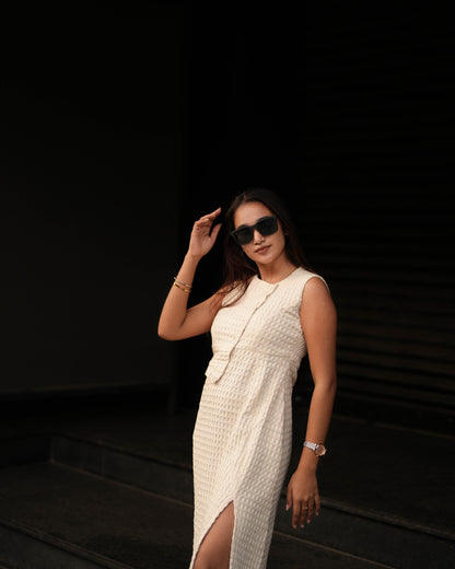 Bone White Jumpsuit-inspired One-piece Jump Dress