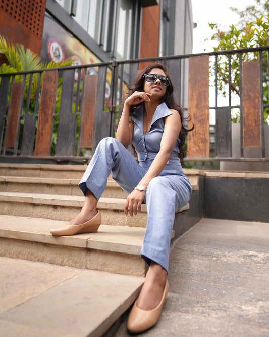 Chambray Blue Backless Co-ords