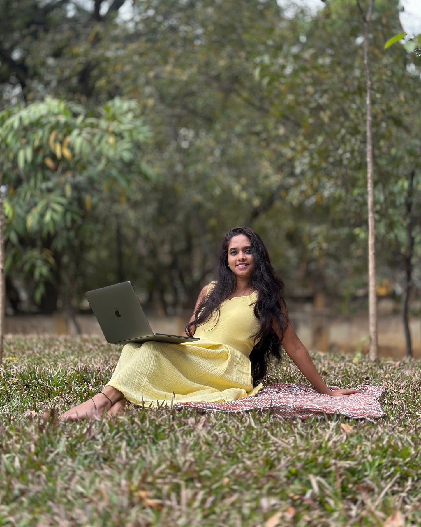 Nova Yellow Muslin Cotton Backless Dress | KIZ Vesture